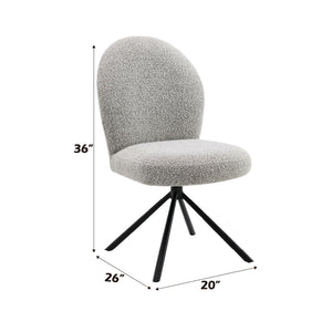 Lawton - Boucle Side Chair With Swivel (Set of 2) - Gray - Best Buy Furniture