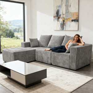Corner Combination Sofa Sectional Couch With Soft Fabric