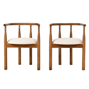 Modern Dining Chair Set of 2 with Solid Wood Legs