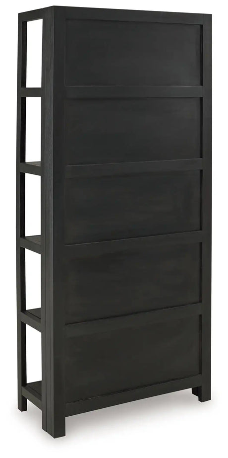 Abyard - Bookcase - Black / Natural - Best Buy Furniture