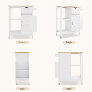 Kitchen Island Cart with Mobile Storage Cabinets