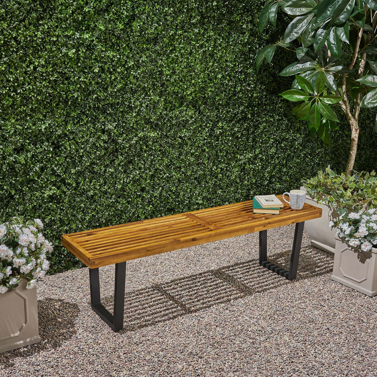 Intrinsic - Outdoor Dining Bench With Slat Top - Best Buy Furniture