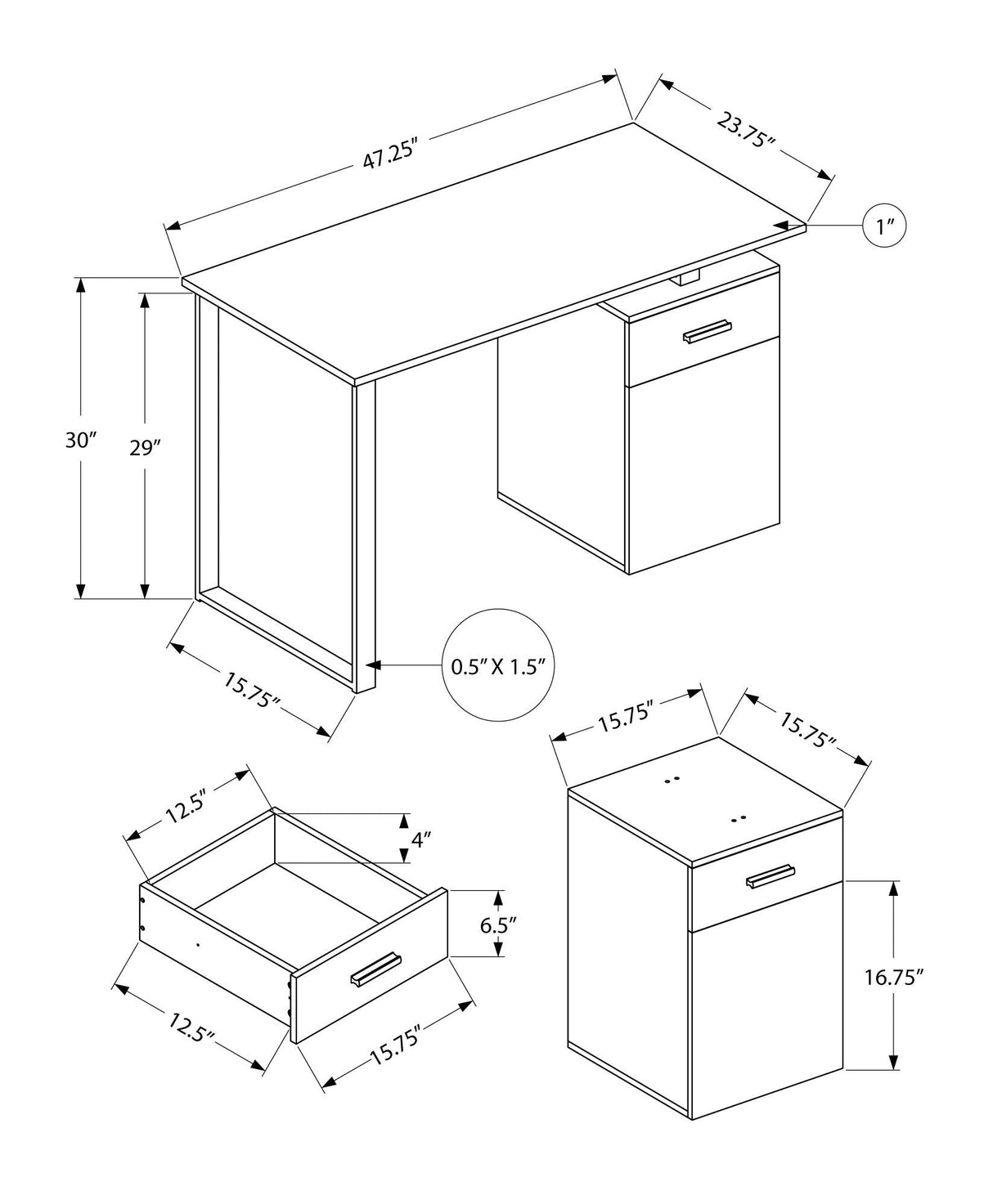 Computer Desk, Home Office, Laptop, Left, Right Set-Up, Storage Drawers, Work, Contemporary, Modern - Best Buy Furniture