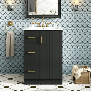Bathroom Vanity With Under Mount Sink, 2 Drawers And Soft Closing Door