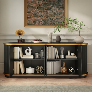 63" Diagonal Fluted Sideboard Cabinet with Storage
