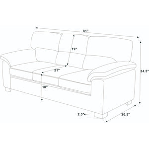 Vintage Inspired 3 Seat Sofa With Tufted Cushions