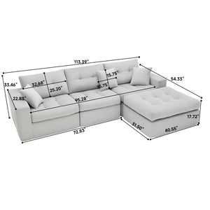 Corner Chaise L-Shaped Sectional Sofa Bed