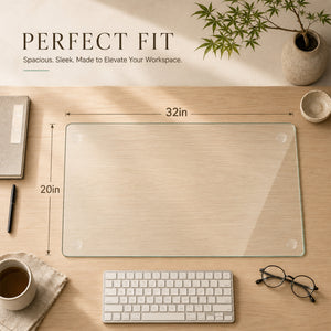 Clear Tempered Glass Table Mat - 20X32 Inch