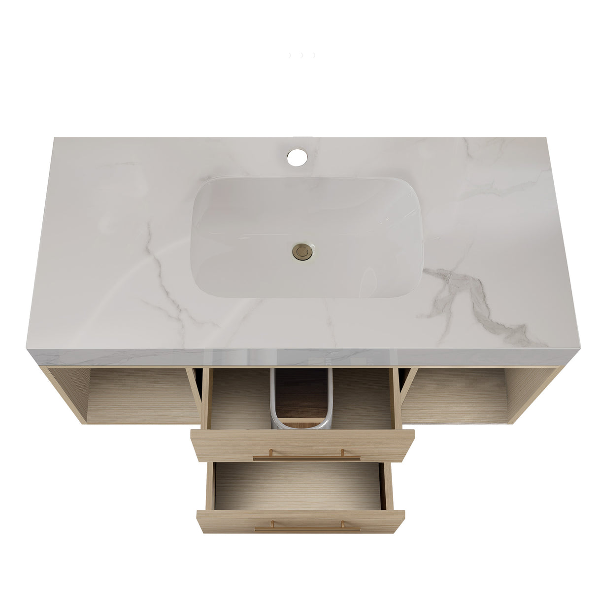 39.4" Floating Bathroom Vanity with Ceramic Sink