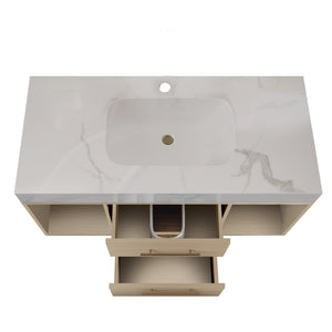 39.4" Floating Bathroom Vanity with Ceramic Sink