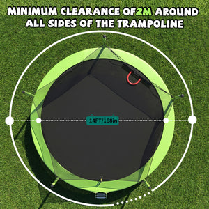 14FT Sports Fitness Trampoline with Enclosure Net
