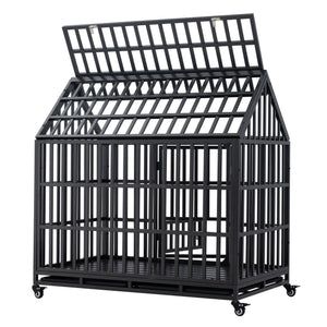 Heavy Duty Dog Crate Lockable Wheels
