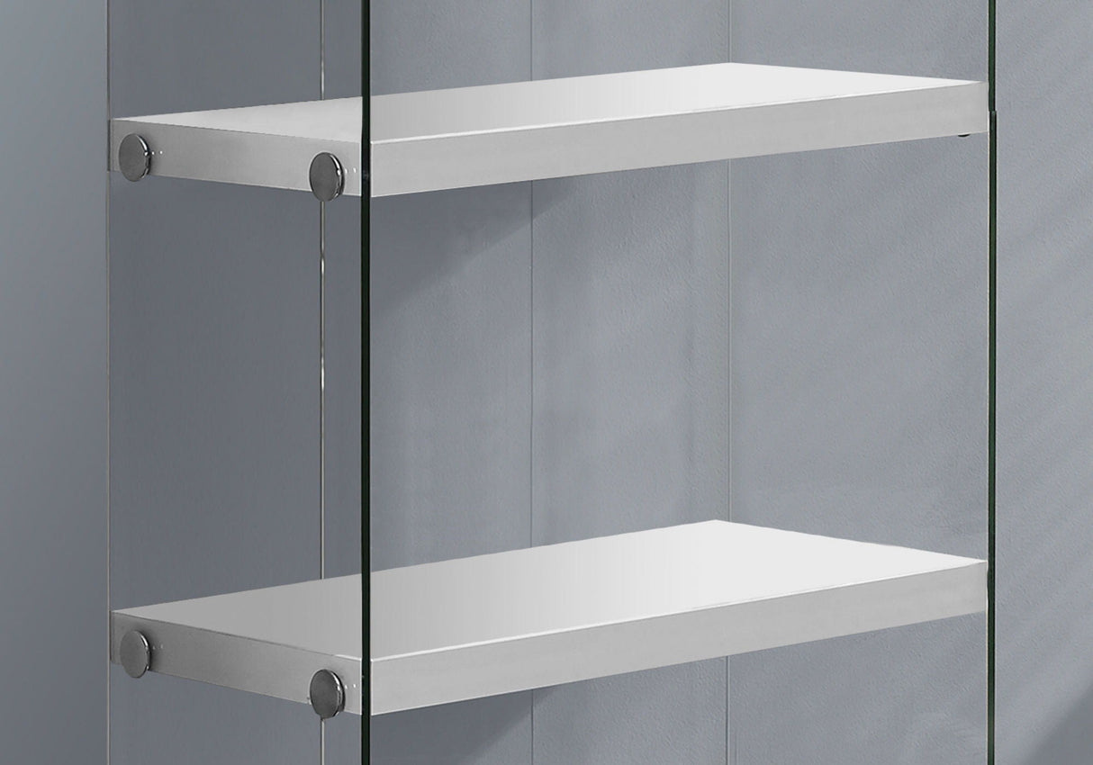 Bookshelf, Bookcase, Etagere, 5 Tier, Glossy Clear Tempered Glass - White - Best Buy Furniture