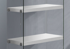 Bookshelf, Bookcase, Etagere, 5 Tier, Glossy Clear Tempered Glass - White - Best Buy Furniture