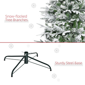 HOMCOM 9' Unlit Snow Flocked Pine Artificial Christmas Tree