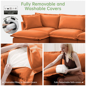 Slip-Covered Armchair with Cushions