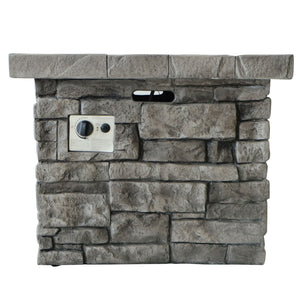 Outdoor Square Propane Fire Pit 40, 000 Btu - Gray - Best Buy Furniture