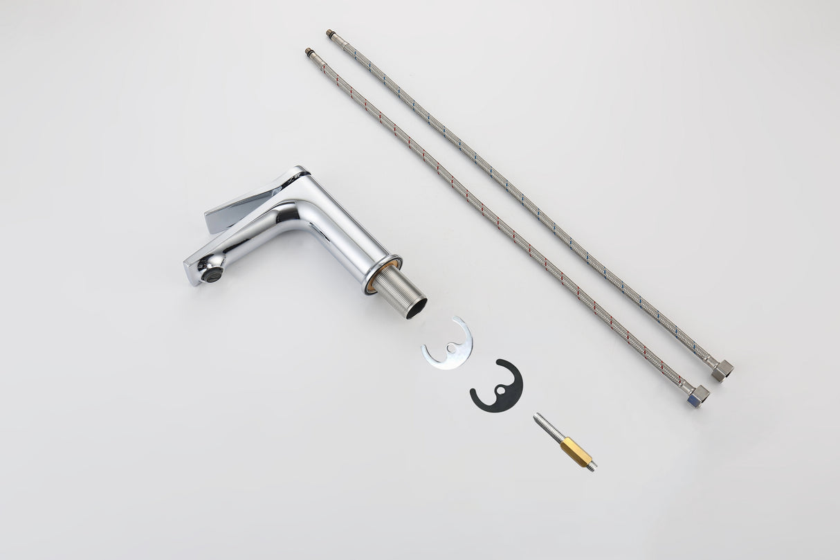 Chrome Single Hole Bathroom Faucet