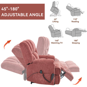Dual Motor Heat Massage Electric Power Lift Recliner