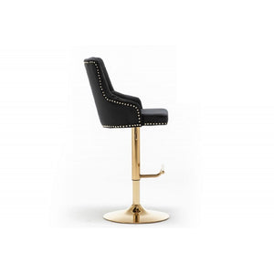 Adjustable Swivel Bar Stool With Nailhead Trim (Set of 2)