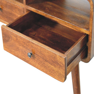 Solid Wood Triple Curved Chestnut Console Table
