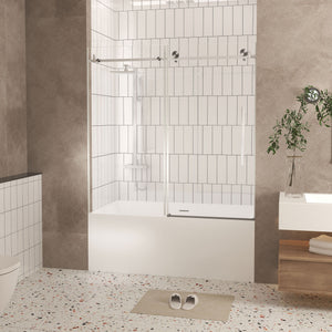 Frameless Shower Door, Smooth Sliding Tracks