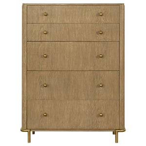 Stevie - Rectangular 5 Drawer Chest - Sand