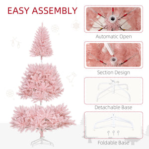 HOMCOM 6' Tall Prelit Christmas Tree