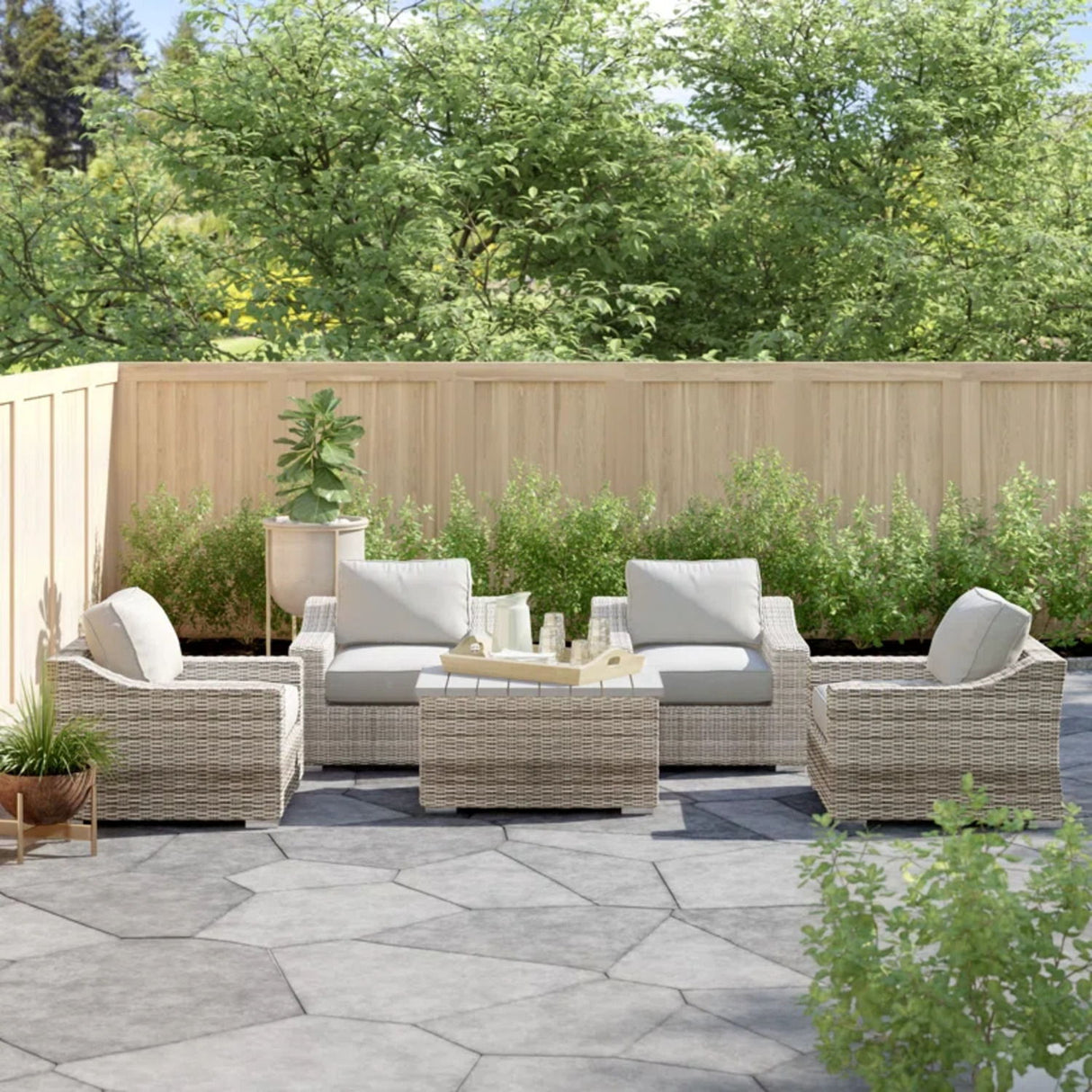 Stylish Sofa Seating Group With Cushions Perfect For Outdoor Gatherings