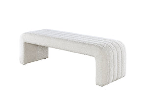 Sandro Bouclé Bench, 51-Inch, Beige
