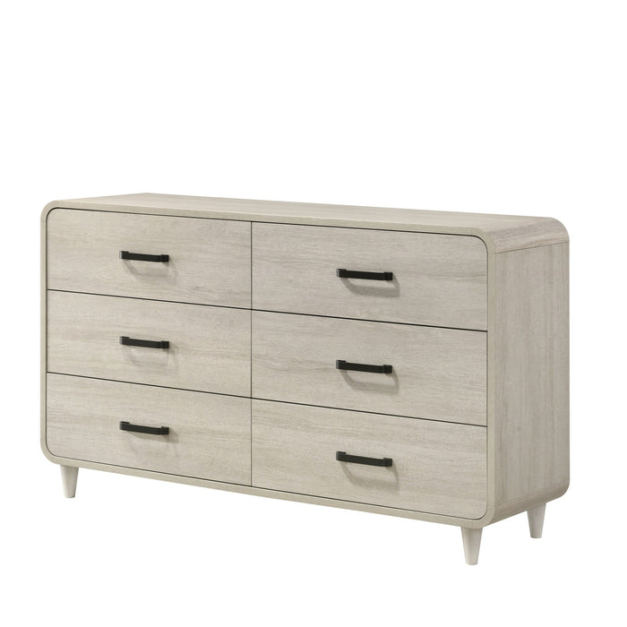 6 Drawer Dresser with Ample Storage Space - Antique White