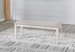 Robbinsdale - Large Upholstered Dining Room Bench - Antique White - Best Buy Furniture