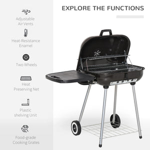 22-Inch Porcelain-Enameled Outdoor BBQ Grill