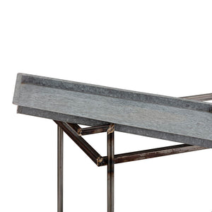 Percy Galvanized Metal Bar Cart - Gray