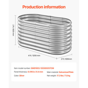 Oval Metal Raised Garden Bed