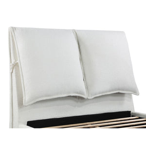 Corwyn - Queen Upholstered Panel Bed With Headboard Pillows - White