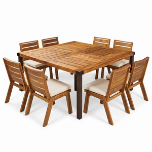 9-Piece Acacia Wood Outdoor Patio Dining Set