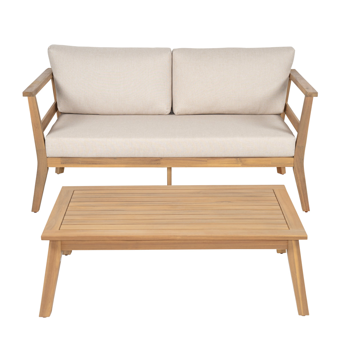 Acacia Outdoor Loveseat & Coffee Table for Patio