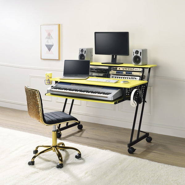Suitor - Music Recording Studio Desk - Black / Yellow - Best Buy Furniture