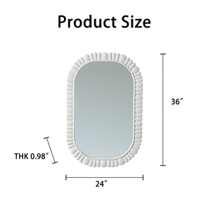 24"x36" Oval Scalloped Wall Mirror
