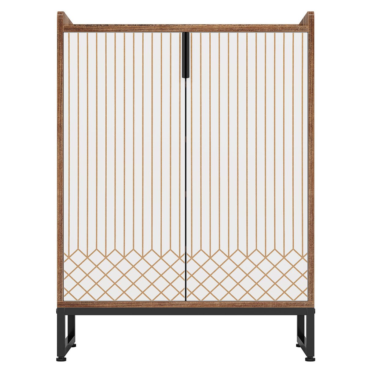 5 Tier Shoe Cabinet With Doors, Compact Entryway Storage Organizer