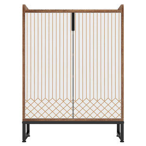 5 Tier Shoe Cabinet With Doors, Compact Entryway Storage Organizer