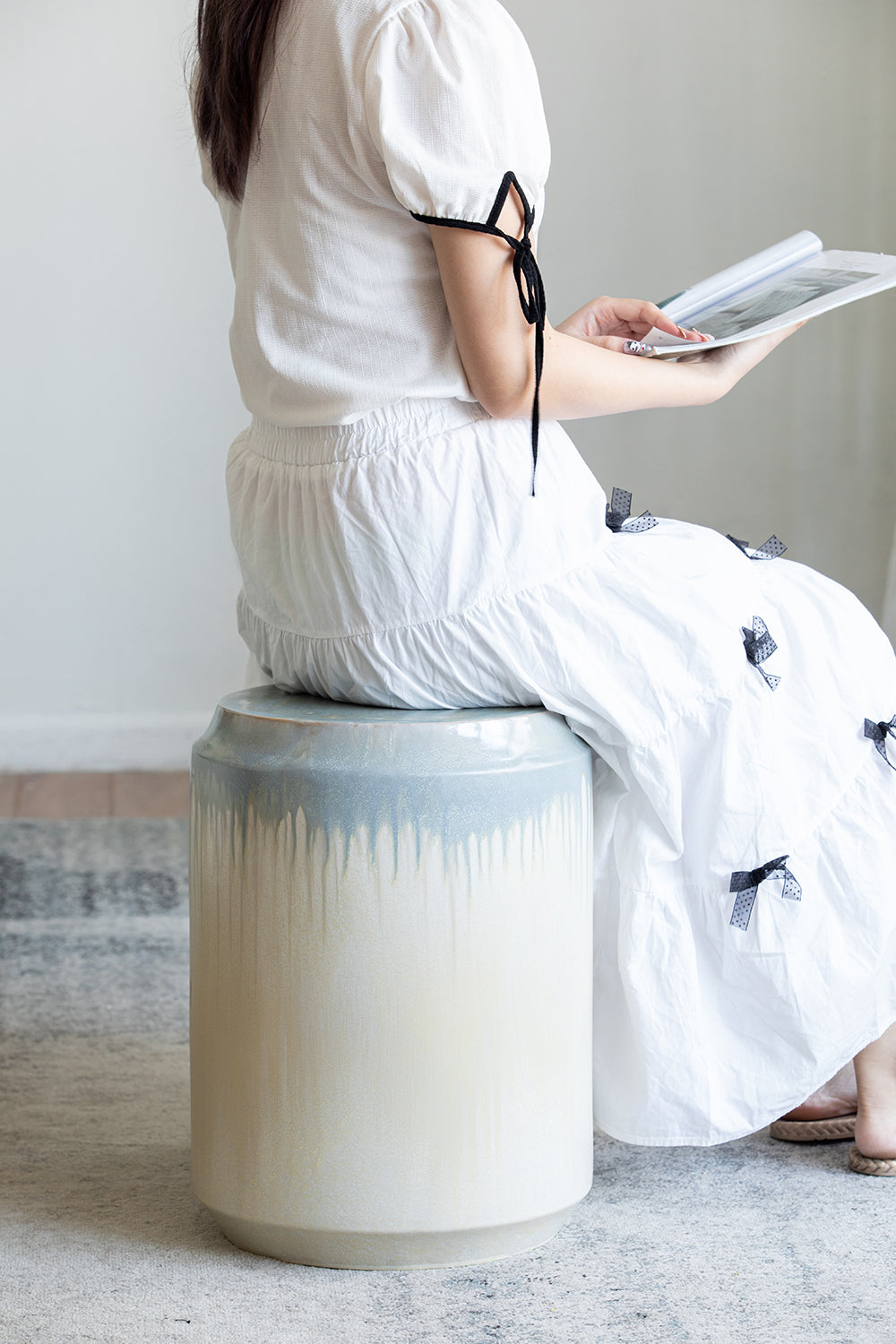 Florence Reactive Glaze Ceramic Garden Stool