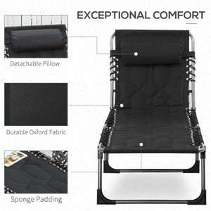 Outsunny Padded Folding Chaise Lounge Chair
