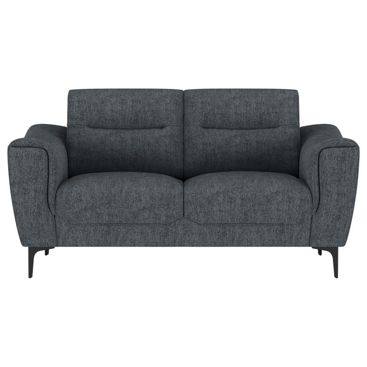 Oberle - 2 Piece Upholstered Sofa Set With Pocket Coil Seating - Charcoal