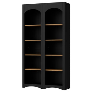 On-Trend Free Standing 5 Tier Bookshelves, Bookcases Set of 2