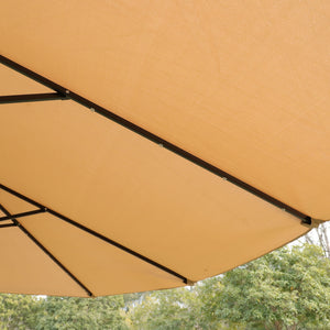 Double- Sided Outdoor Market Umbrella With Lights And Base