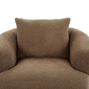 360° Swivel Barrel Sofa Chair With Throw Pillow, Upholstered Accent Chair