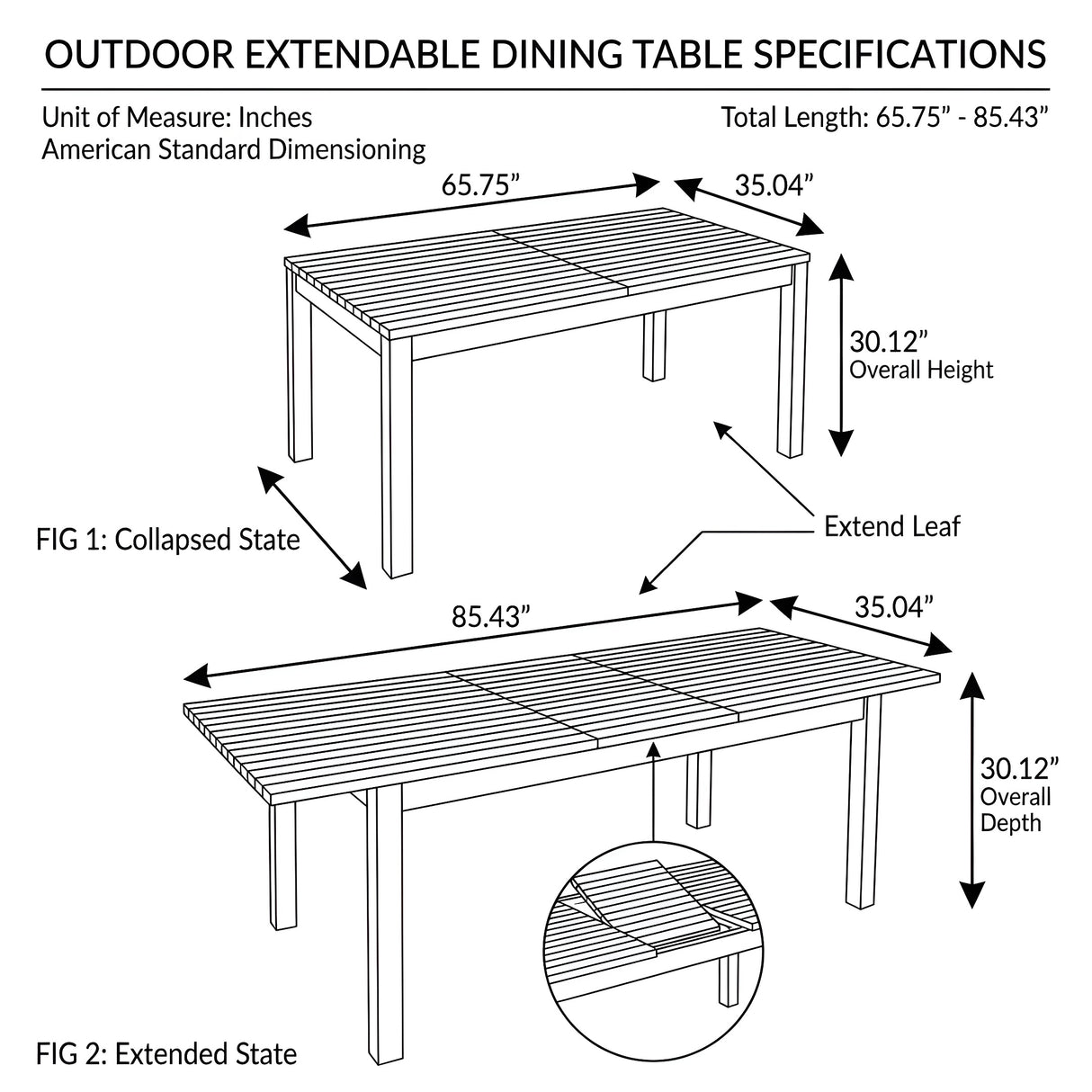 7 Pieces Acacia Wood Outdoor Dining Set
