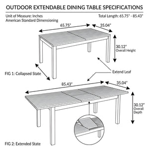 7 Pieces Acacia Wood Outdoor Dining Set